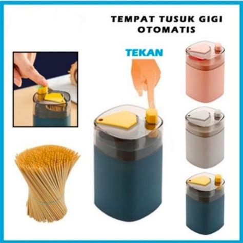 Jual Tempat Penyimpanan Tusuk Gigi Mini Otomatis Automatic Toothpick