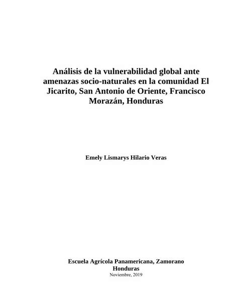 PDF Análisis de la vulnerabilidad global ante amenazas socio