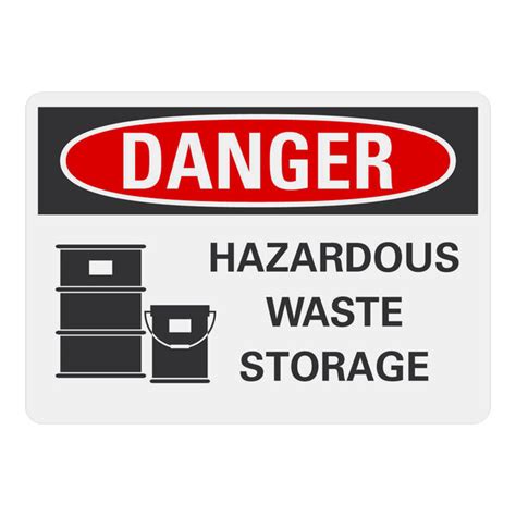 Lavex 10 X 7 Non Reflective Adhesive Vinyl Danger Hazardous Waste