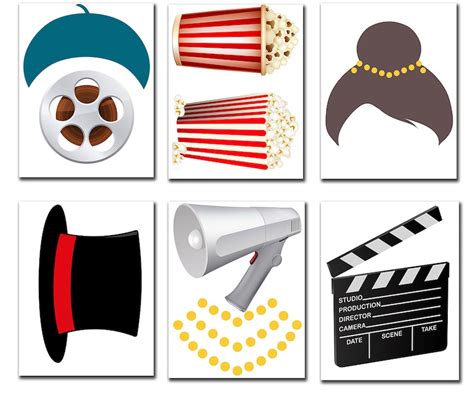 Movie Night Party Photo Booth Prop Printable Movie Props Movie