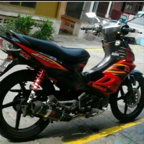 Jual Striping Sticker Standar Suzuki Arashi 125 Ori Warna Merah Hitam