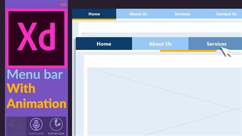 Animating Horizontal Menu Bar Design In Adobe Xd Tutorial Youtube