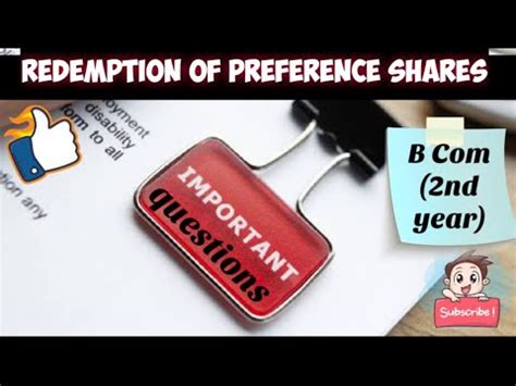 2 Important Question Redemption Of Preference Shares B 2nd Year