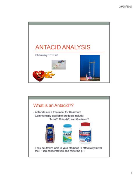 Experiment Antacid Analysis Slides Studocu