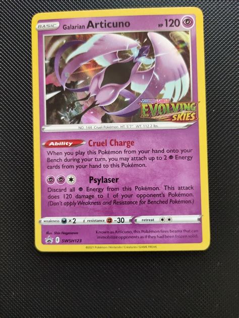 Galarian Articuno SWSH123 Holo Prerelease Promo Pokemon Card Evolving