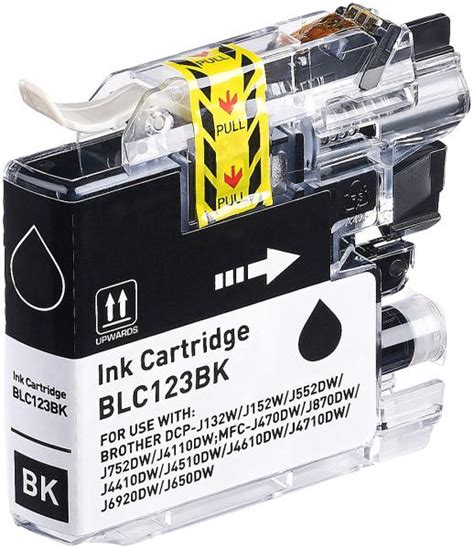 Ink Cartridge For Brother Printer Replaces LC 123BK Black Black PEARL