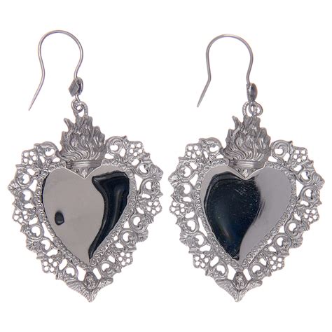 Orecchini In Argento 925 Con Cuore Ex Voto Traforato Vendita Online