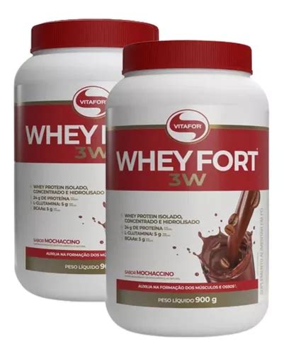 2x Whey Fort 900g Mochaccino Vitafor Frete Grátis