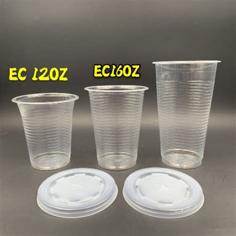 Ec 12oz 16oz Pp Cup With Flat Lid 100pcs Ready Stok A12c A16c