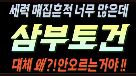 주식 삼부토건 세력 매집흔적 너무 많은데 대체 왜 안오르는거야 Youtube