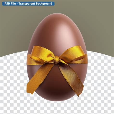 Premium PSD Easter Concept Featuring A Ribbonbound Chocolate Egg