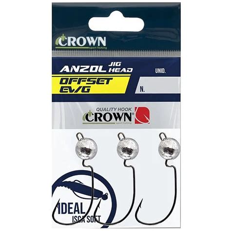 Anzol Jig Head Offset EWG Crown Black Magazine Do Pescador