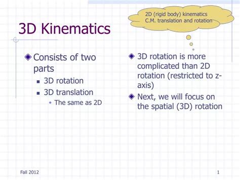 Ppt 3d Kinematics Powerpoint Presentation Free Download Id 4026696