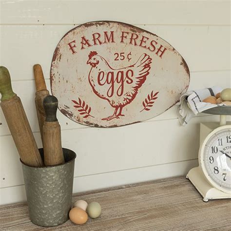 Farm Fresh Eggs Metal Sign Antique Farmhouse