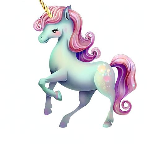 Un Unicornio Con Cabello Morado Y Cabello Morado Y Rosa Est Sobre Un