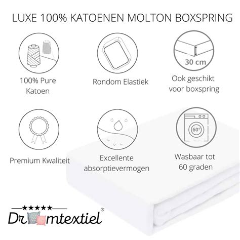 Droomtextiel Luxe Molton Matrasbeschermer Katoen Eenpersoons