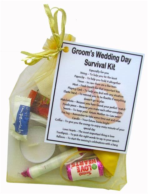 The Groom S Wedding Day Survival Kit Is In A Bag