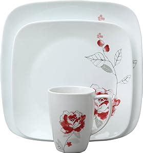 Amazon Corelle Juego De Vajilla Cuadrada Redonda De Piezas