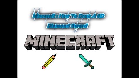 Minecraft How To Draw A 3d Diamond Sword Youtube