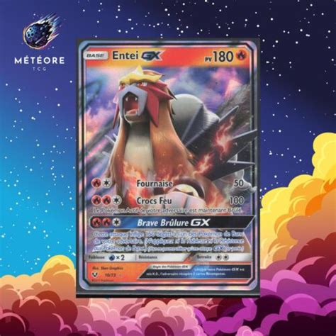 Carte Pok Mon Entei Gx Soleil Lune L Gendes Brillantes Fran Ais