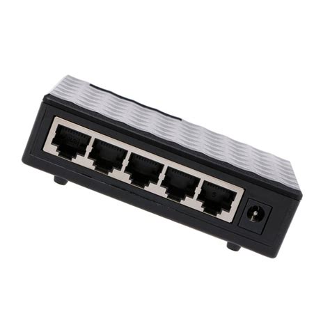 Rj45 Mini 5 Ports Fast Ethernet Network Black Swit Grandado