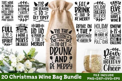 Christmas Wine Bag Bundle Graphic By Crafthill260 · Creative Fabrica