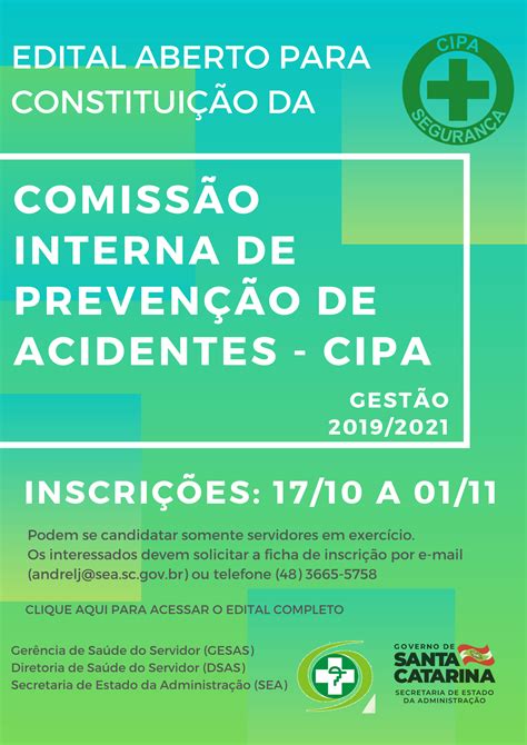 SEA abre edital para constituição da CIPA 2019 2021 Sea