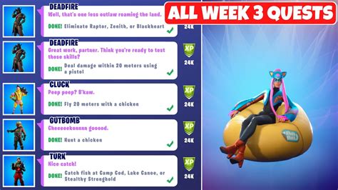 All Week 3 Challenges Guide Fortnite Chapter 2 Season 6 Youtube