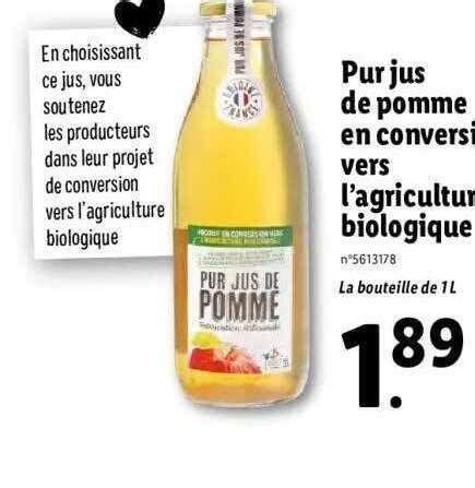 Promo Pur Jus De Pomme En Conversion Vers L Agriculture Biologique Chez