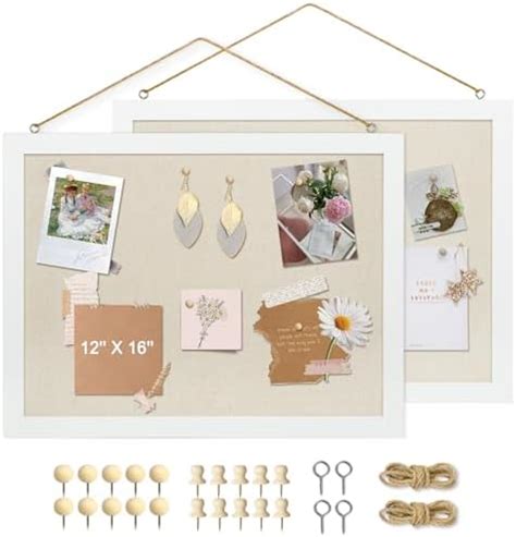 Amusight Pack Double Sided Cork Board With Linen X Hanging