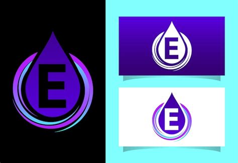 Premium Vector Initial E Monogram Alphabet With Water Drop In A