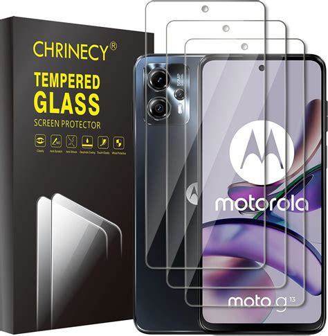 CHRINECY 3 Pièces Verre Trempé Compatible avec Motorola Moto G13 G23