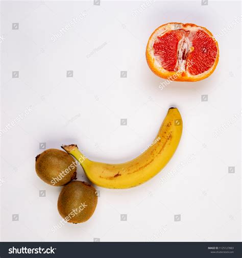 Fruits Vegetables Symbolizing Male Penis Female Foto De Stock Editar Ahora 1125127883