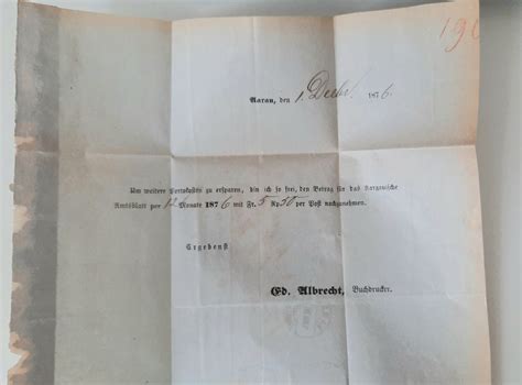 Sitz Helvetia 2x Auf Faltbrief Von Aarau Nach Muri 1876 Kaufen Auf