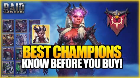 The Best Epic Champions In Each Faction Raid Shadow Legends Ft Leilafox Youtube