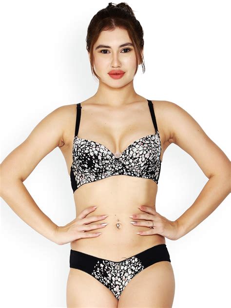 Buy BRACHY Women Black Printed Lingerie Set BCA FPWSET1 32A Lingerie