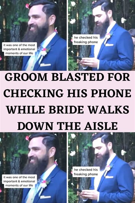 Groom Blasted For Checking His Phone While Bride Walks Down The Aisle