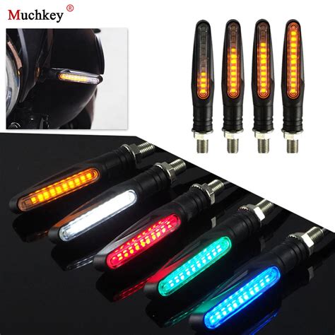 Pcs Motorcycle Turn Signals Flashing Light Led Flasher Flowing Water