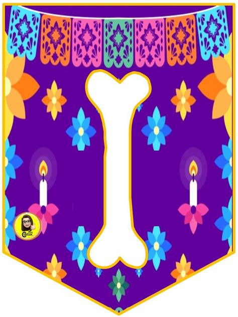 A Purple Banner With A Number One On It And Candles In The Center