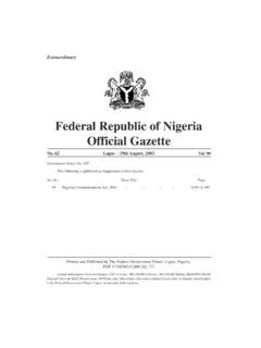 Federal Republic Of Nigeria Official Gazette Federal Republic Of