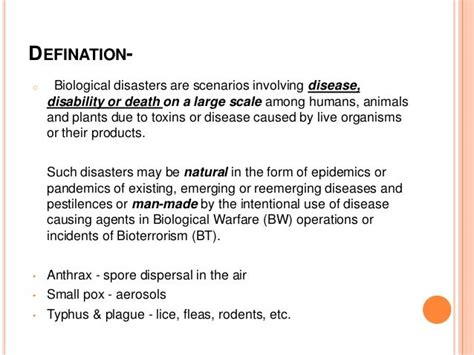 Biological disater