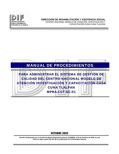 Pdf Manual De Procedimientossitiosdifgobmxnormatecawp Contentarchivos · Manual De