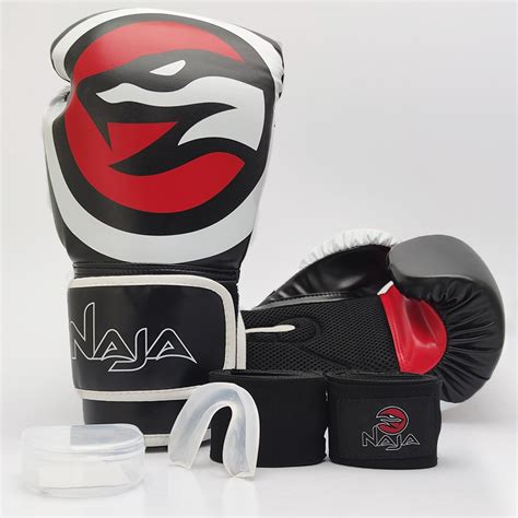 Kit Luva De Boxe Muaythai Naja Bandagem Protetor Bucal Super