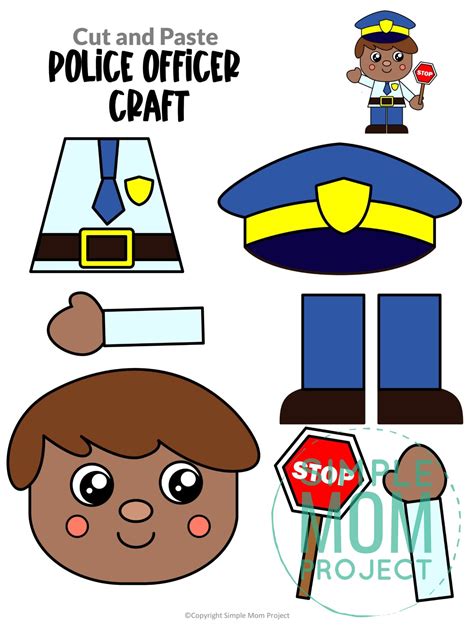 Free Printable Police Officer Craft Template Community Helpers Crafts