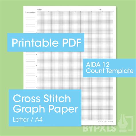 Printable Aida Cross Stitch Graph Paper Letter A Fabric Counts