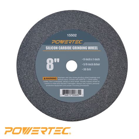 Powertec Grinding Wheel Aluminum Oxide 8 X 1 Disc With Arbor 58