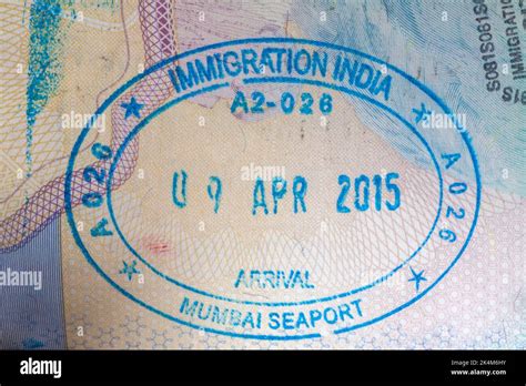 Immigration India Stamp In British Passport Hi Res Stock Photography