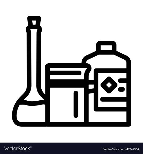 Chemicals And Solvents Tool Work Line Icon Vector Image