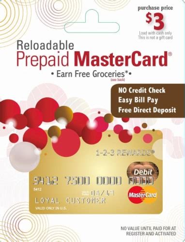 Kroger Mastercard 1 2 3 Rewards Reloadable Prepaid Debit Card 1 Ct