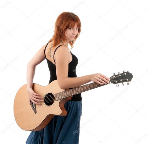 Woman With Guitar Stock Photo Spaxiax 4338862